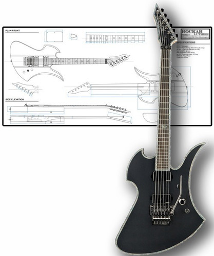 Plano Para Luthier B.c.rich Mockingbird ( A Escala Real)