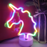 ~? Jywj Unicornio Neon Signs Con Base De Soporte, Usb O 3-aa