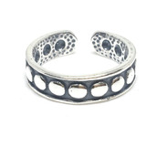 Anillo Dedo Pie Media Falange Midi Ring Empavonado Plata 925