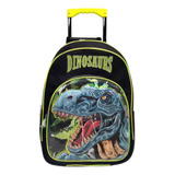 Mochila Dinosaurio Relieve Con Carro 18 Pulgadas Phiphi Bags