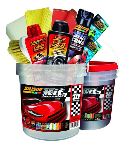 Kit Lavado Auto / Moto Completo Con 13 Productos Silisur