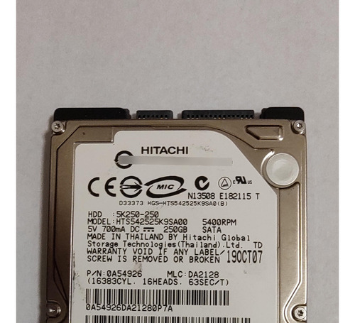 Hdd Hitachi 250gb Sata Escucho Ofertas