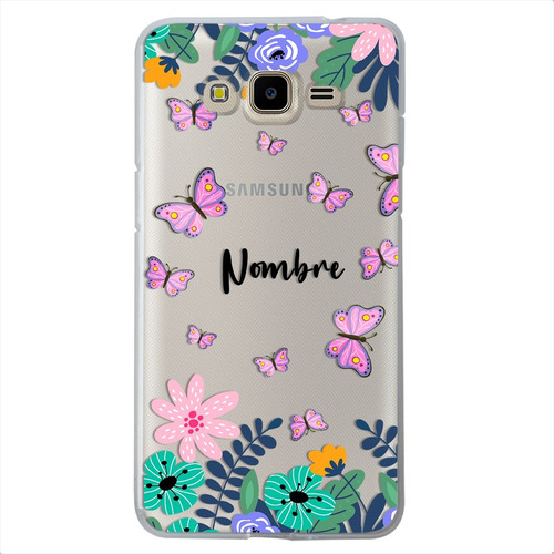 Funda Para Samsung Galaxy Mariposas Personalizada Con Nombre