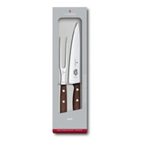 Juego Trinchar Cuchillo Y Tenedor Victorinox Mango De Madera