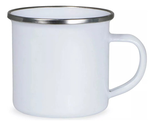 Set X12 Jarro Enlozado Taza Mug Tarro Color Blanco Con Plateado