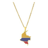 Collar Cadena Dije Colombia Para Mujer Hombre En Acero 