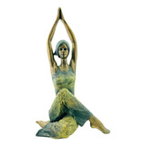 Figura Decorativa Grande Mujer Yoga 42cm Relax Deco Zn Ct