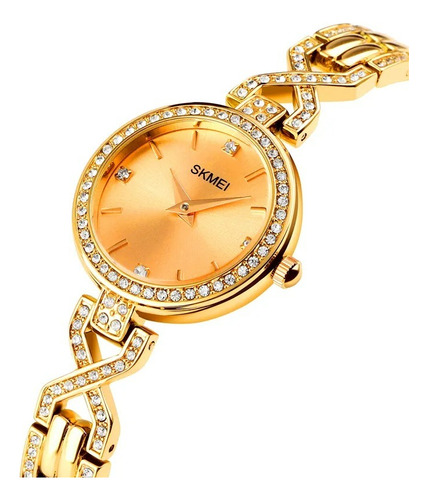 Reloj Elegante Para Dama Skmei 1738gd En Acero Inoxidable