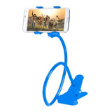 Soporte Holder Flexible De 60cm / Clip Para Celulares, Azul