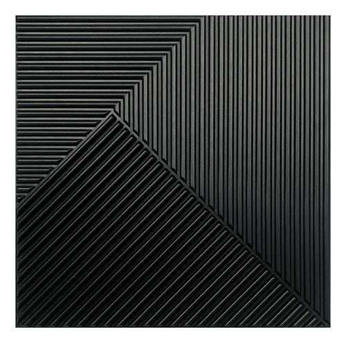 Muro Decorativo Panel Pvc Negro Con Adhesivo 50x50 4m2 16pz