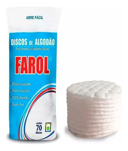 Combo 3 Discos Algodão Dupla Face Limpeza Facial Maquiagem