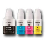 Kit 4 Botellas Tinta Canon Gi-10 Negro Cian Magenta Amarilo