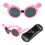 Oculos Sol Menina Minnie Rosa Protecao Uv Infantil + Case