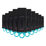 Kit 10 Memorias Kingston Usb 64gb 3.2 Dtx/64gb Exodia Negra