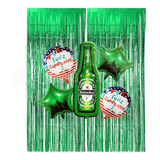 Kit Globos Cerveza Heineken  X5 Con Cortina