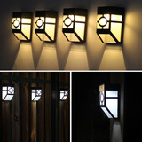 T 4pcs Led Vintage Panel De Pared Lámpara Solar Impermeable