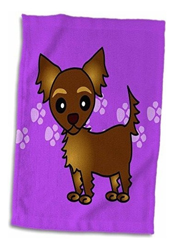 3d Rose Cute Chocolate Brown Longhaired Chihuahua Purpl
