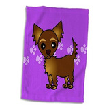 3d Rose Cute Chocolate Brown Longhaired Chihuahua Purpl