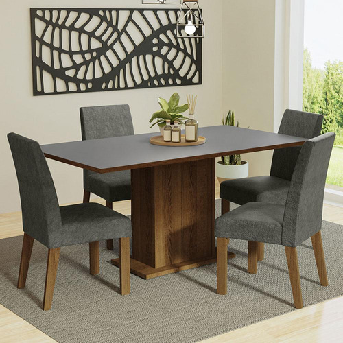 Juego Comedor Mesa De Madera Y 4 Sillas Keila Madesa M/g/p