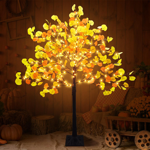 Ruidazon Arbol De Ginkgo Preiluminado De Otono De 4 Pies Con