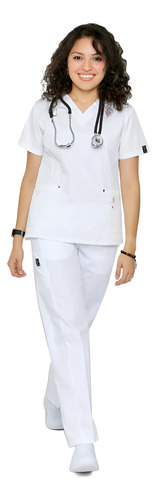 Uniforme Quirúrgico Blanco Clínico Enfermería Strech St408 | Meses sin interés