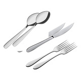 Kit 12 Talheres Jantar Almoço Luxo Sofisticado Mesa Posta