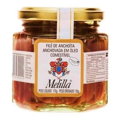 Filé De Anchovas Melilla Vidro 170g Aliche Importado Pizza | MercadoLivre