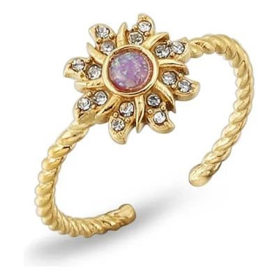 Anillo De Promesa Plata Sol De Rapunzel De Opalo Kyragold Dorado Ajustable | Envío gratis