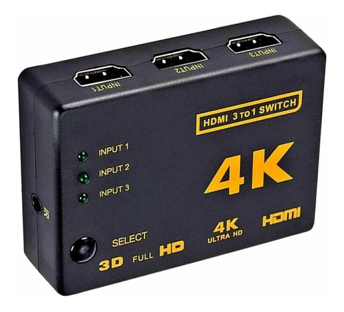 Switch Hdmi 4k 3x1 Splitter Video Alta Calidad Controlremoto