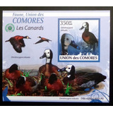 Comores Aves, Bloque 1 Sello Patos 350fc 2009 Mint L9342