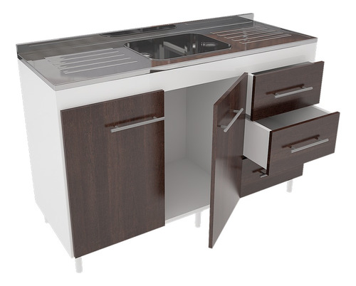 Bajo Mesada Cocina 120 Melamina Muebles Orlandi P