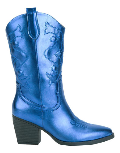 Bota Vaquero Tierra Bendita Azul Metalico Mujer 5110