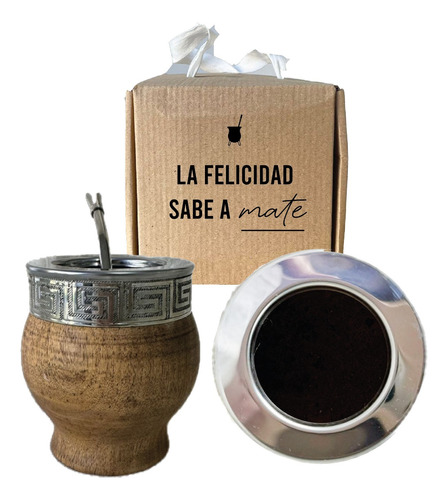 Mate Imperial De Algarrobo Fleje De Alpaca Virola Acero