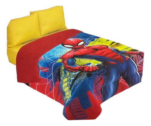 Cobertor Spiderman Con Borrega Matrimonial