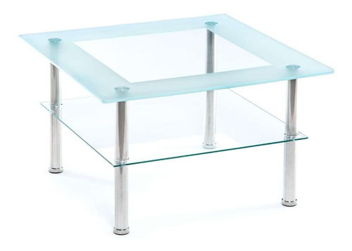 Mesa De Centro Moderno Elegante De Cristal Para Sala Oficina