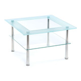 Mesa De Centro Moderno Elegante De Cristal Para Sala Oficina