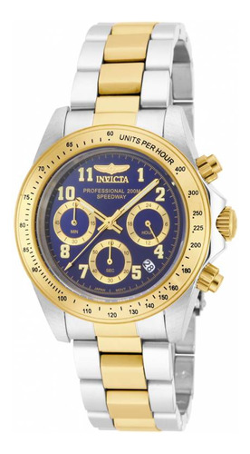 Cronógrafo Speedway Invicta 17028 Para Hombre, Esfera Azul,