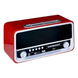 Parlante Retro Irt 06 Vintage Recargable Bt Radio Aux Sd Red