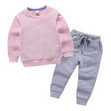 Traje De Suéter De Color Sólido Para Niños 80-150cm [u]