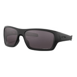 Óculos De Sol Polarizados Oakley Turbine Standard Armação De O Matter Cor Matte Black, Lente Grey De Plutonite Prizm, Haste Matte Black De O Matter - Oo9263