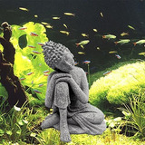 Adorno Para Pecera Estilo Estatua De Buda Meditando Arenisca