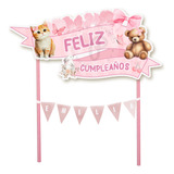 Topper Torta Coquette Aesthetic Pastel Adorno Moños Gato Oso