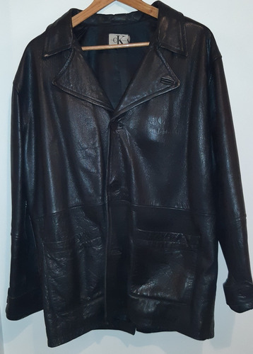 Campera Cuero Genuino Calvin Klein Impecable Xl Amplio