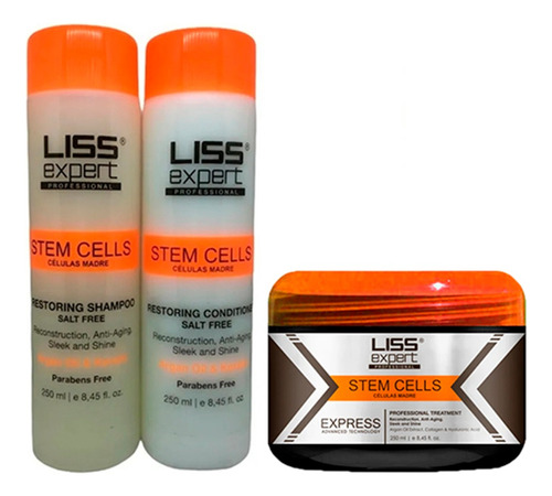 Kit Liss Expert Shampoo + Acond + Alisado Células Madre     