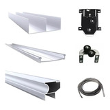 Kit Frente Placard Corredizo Aluminio Hogar 2 Mt 3 Pt Hafele