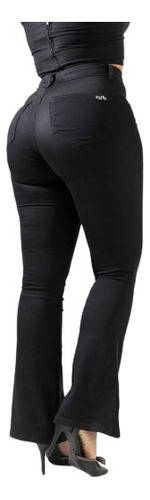 Calça Jeans Feminina Modeladora Flare Black Mamacita