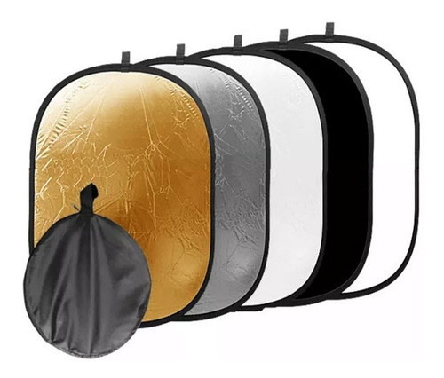 Flex Reflector Luz Flash 5 En 1 60cm * 90cm (oval) Fotog