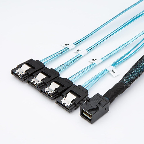 Cable Interno Mini Sas A 4 Sata - 1 Metro Azul