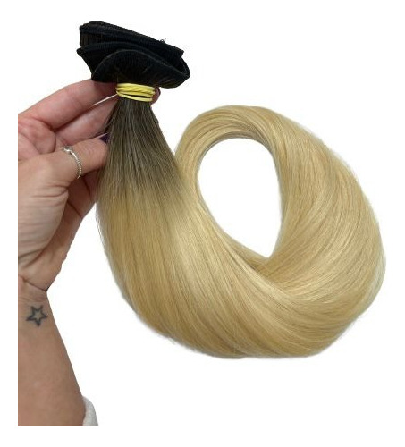 Cabelo Tecido Na Tela P/ Mega Hair Humano Loiro 65cm 150gr