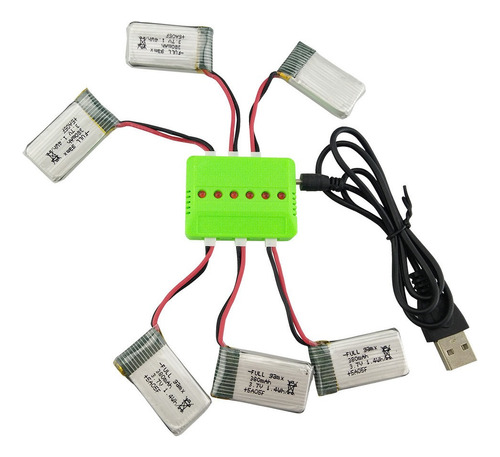 Ss 6pcs 3.7v 380mah Bateria W/6 Em 1 Carregador Para Um